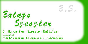 balazs szeszler business card